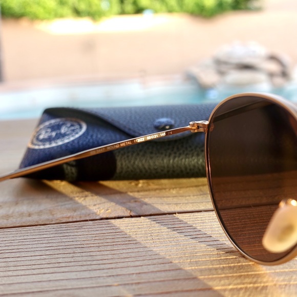 Ray Ban Round Gold Copper Mirror RB3447 - Picture 5 of 8